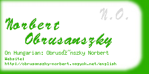 norbert obrusanszky business card